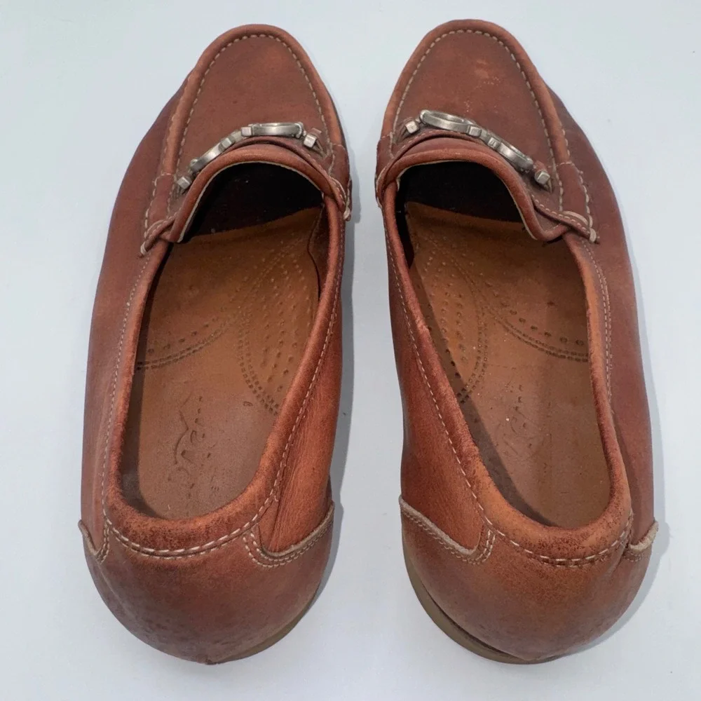 Salvatore Ferragamo Mens 7D Tan Leather Gancini Bit moccasin Loafers Dress Shoes